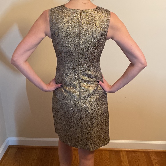 NWT Ann Taylor gold dress size 0 - Picture 3 of 5